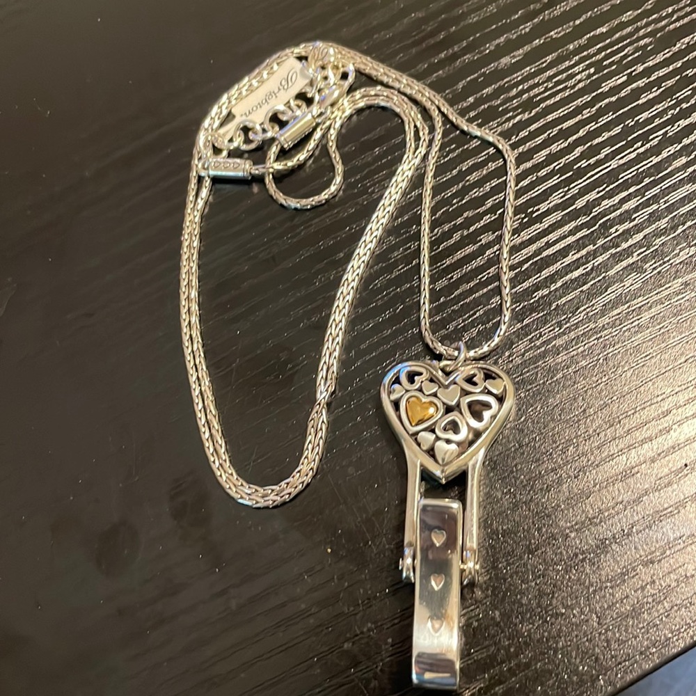 Brighton floating heart clip for badge